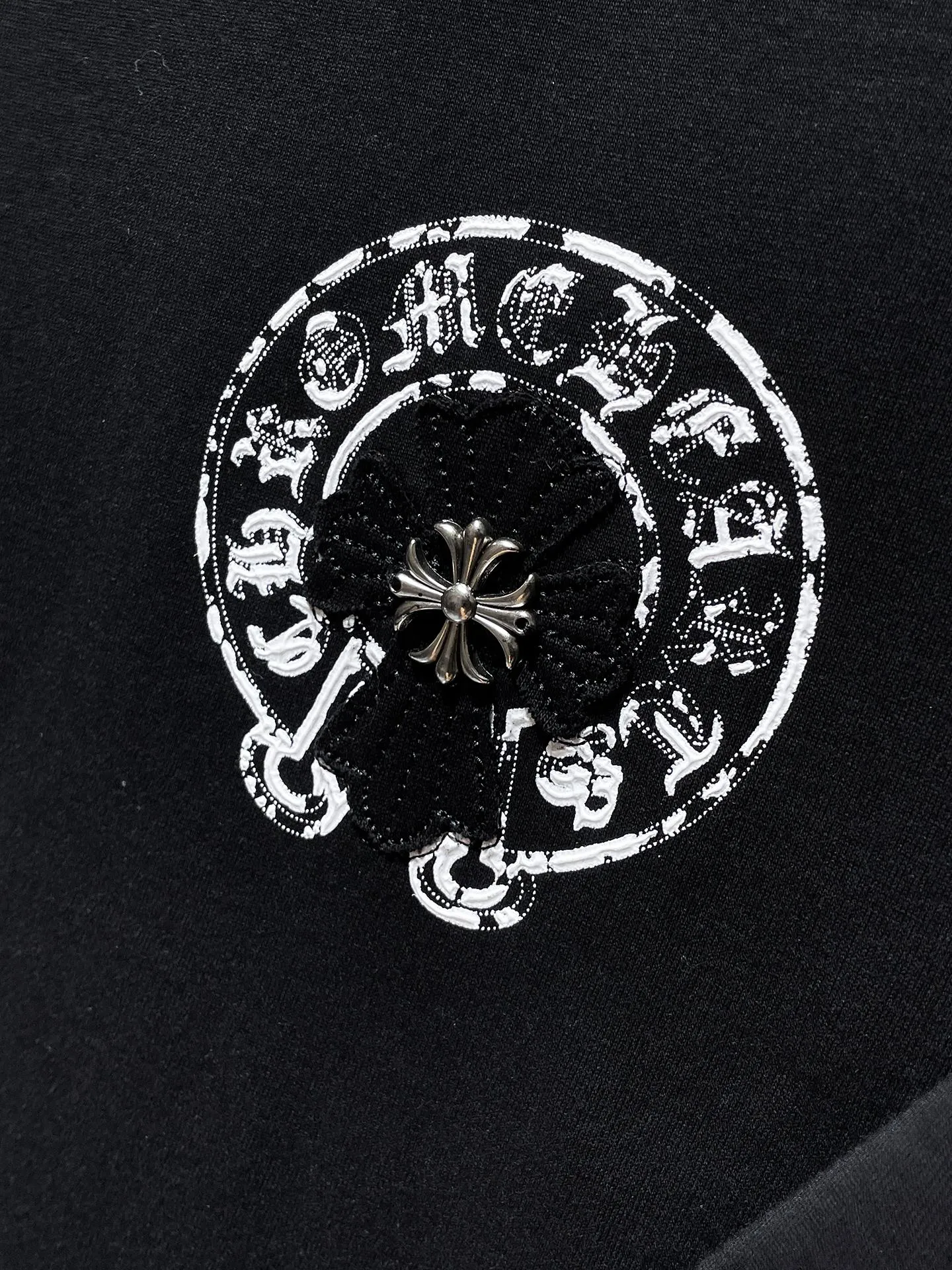 P170 New Chrome Hearts 25ss willow inkjet high version for summer! High weight, environmentally friendly and high-quality top-quality fabric 280g Crow cross patch embroidery spray-painted foam short sleeves. Counter synchronization. 1:1 replica version. Recommended colors: white, black